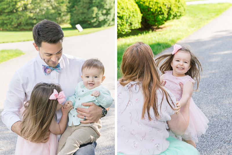 Gettysburg coral and mint spring outdoor family session at Gettysburg National Cemetery | Spring family photos | Gettysburg family photographer | Jamie Fisher Collective | www.jamiefishercollective.com