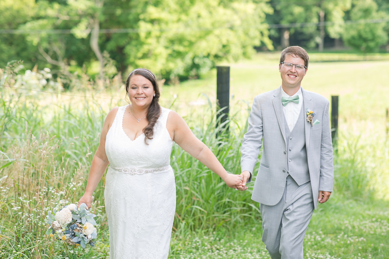 Diana + Corey's West Virginia summer wedding at Wild Goose Farm was beautiful.  Their dusty blue and green wedding was full of personal details. For more summer wedding inspiration visit www.jamiefishercollective.com | Jamie Fisher Collective
