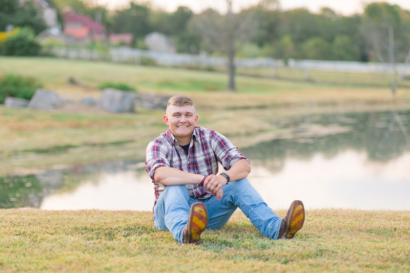 This Fairfield firefighter senior session was perfect for Tyler. After time at the station, we headed to the farm for a rustic outdoor senior session. For more Fairfield senior photo ideas visit www.jamiefishercollective.com | Jamie Fisher Collective