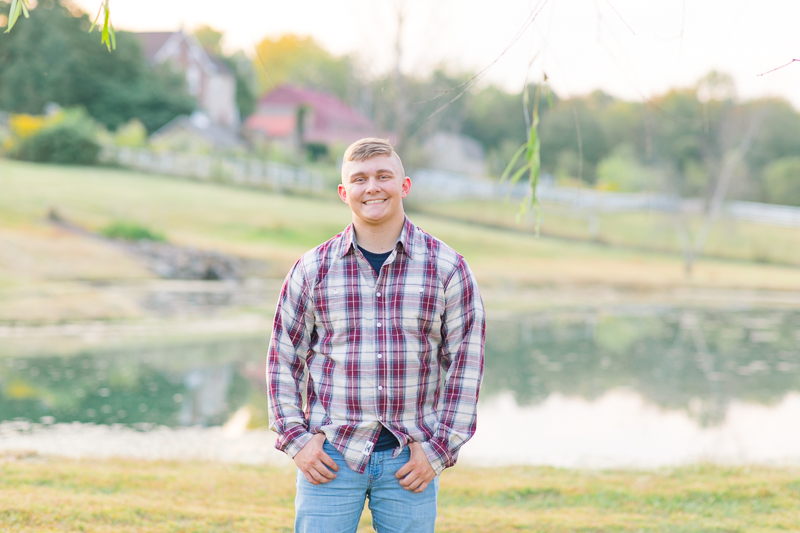 This Fairfield firefighter senior session was perfect for Tyler. After time at the station, we headed to the farm for a rustic outdoor senior session. For more Fairfield senior photo ideas visit www.jamiefishercollective.com | Jamie Fisher Collective