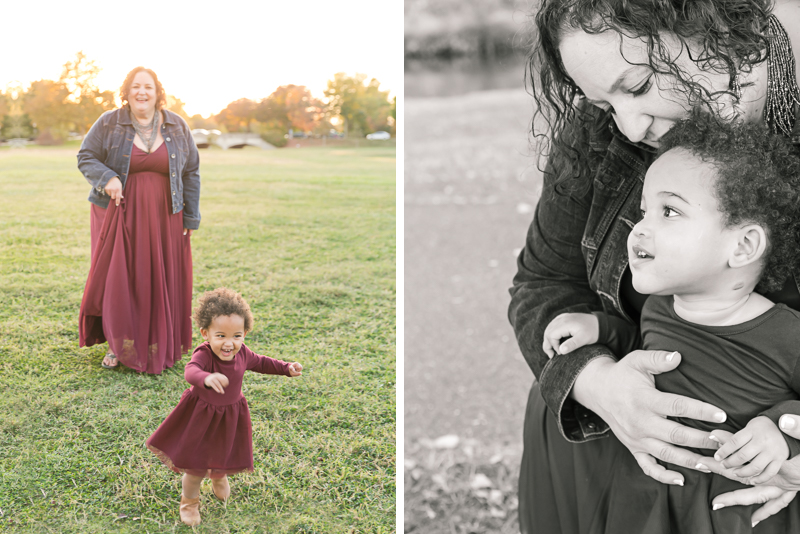 Mommy + Me fall photos at Baker's Park from Frederick, MD family photographer Jamie Fisher Collective. This burgundy outdoor family session was perfect for fall. For more from Maryland family photographer, Jamie Fisher Collective, visit www.jamiefishercollective.com