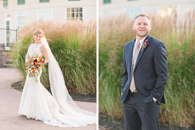 This outdoor fall Links at Gettysburg wedding included a ribbon dancer, a dog in a full suit and a lot of laughter. See more from this fall colored wedding from Gettysburg wedding photography Jamie Fisher Collective | www.jamiefishercollective.com
